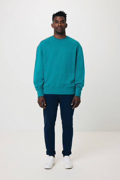 Mikina Iqoniq Kruger relaxed fit z recykl. bavlny - Verdigris / M