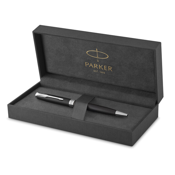 Parker SONNET Ballpoint Pen, Matte Black with Palladium Trim - Silver