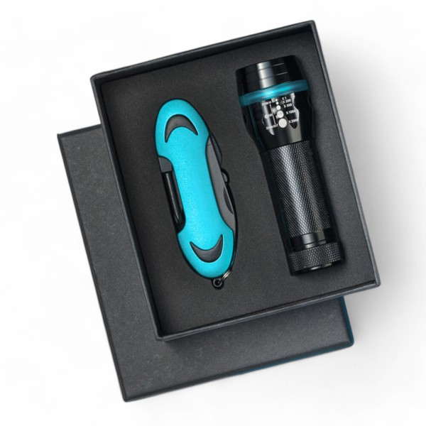 Set Colorado I: Led Torch And A Pocket Knife - Turquoise