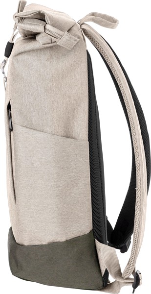 Mochila roll-top em poliéster (600D) Oberon - preto