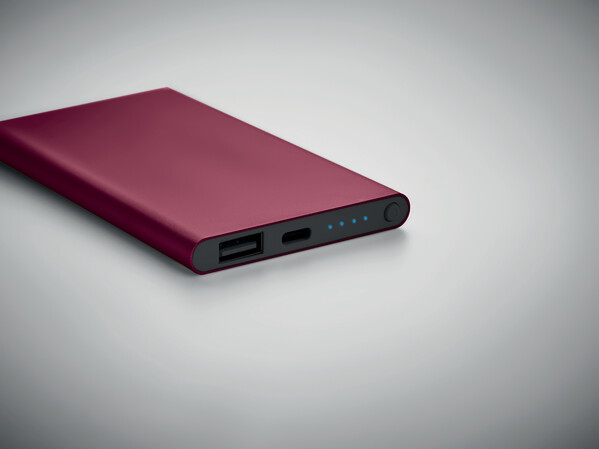 Power Bank 4000 mAh typ C Powerflat C - Burgundia