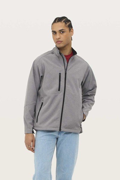 Sol's Relax - Men's Softshell Zipped Jacket - Grey Melange / 3XL