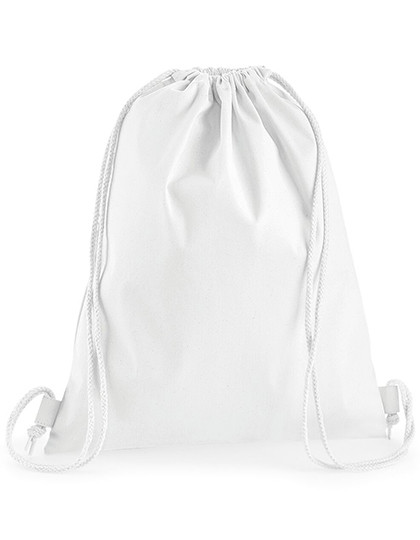 Premium Cotton Gymsac - White / 37 x 46 cm