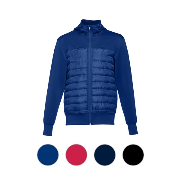 THC SKOPJE. Men's hooded jacket in 300T taffeta - Navy Blue / XXL