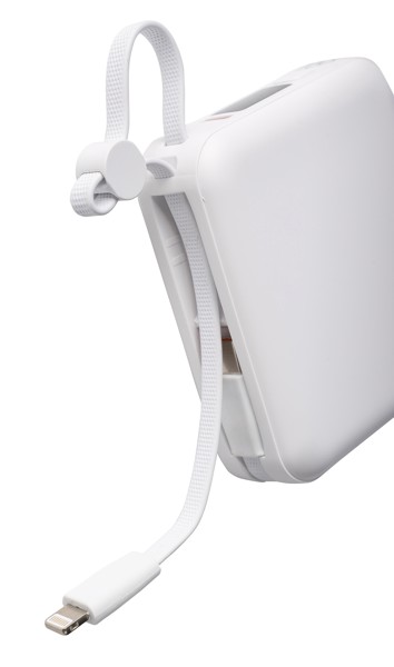 Recycled ABS powerbank Jona - White