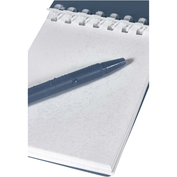 Ensemble carnet souple d’extérieur recyclé et stylo bille (encre noire) Lig Mini - Bleu océan