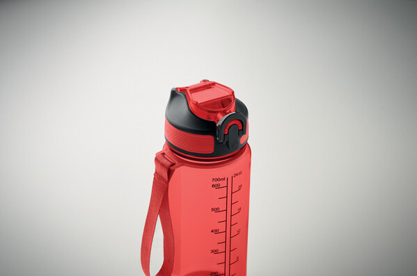 Sportdrinkfles 700ml Enkel - Transparant Rood