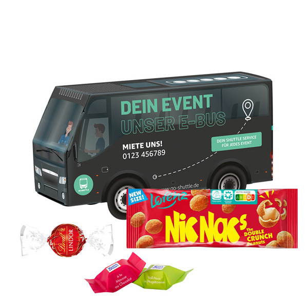 3D present bus, Lorenz nut & fruit | 1 bag Lorenz Nut & Fruit mix, 40 g