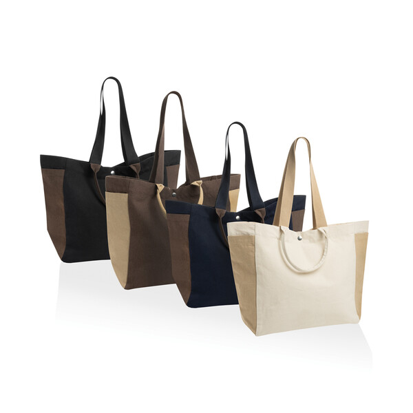 Sac shopping en toile recyclée 400 g/m² BEAU AWARE™ - Bleu Marine