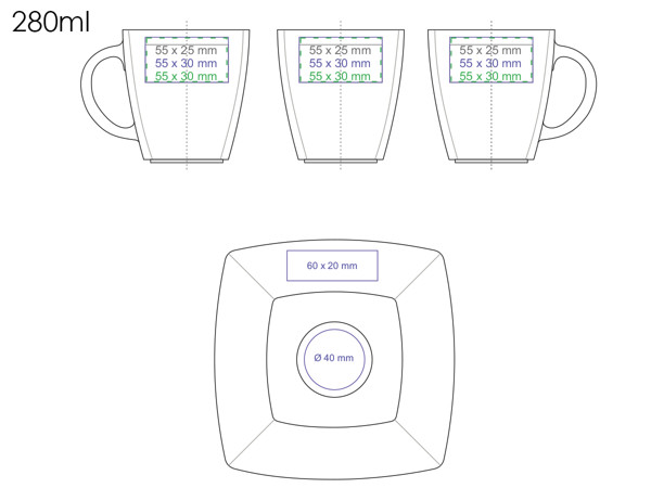 Cup Manhattan Lunch Set 0ml white - White / 280 ml