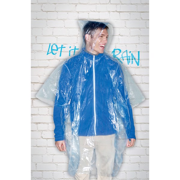 Sprinkle foldable raincoat PE, 1270x1000 mm - Transparent