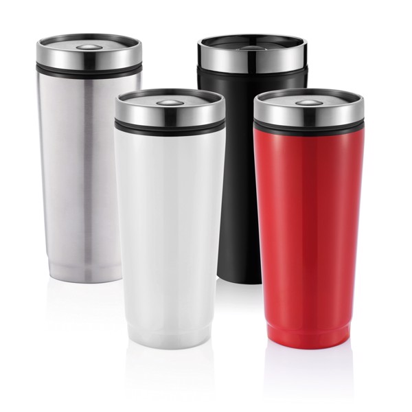 Kozarec Xd Collection 350 ml, pokrov na gumb - Bela