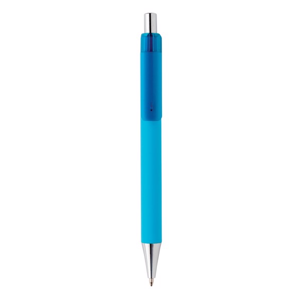 Stylo X8 finition gomme en ABS recyclé RCS - Bleu Clair