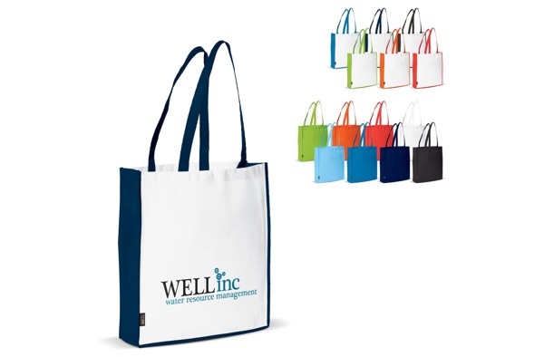 Carrier bag non-woven 75g/m² - White / Black