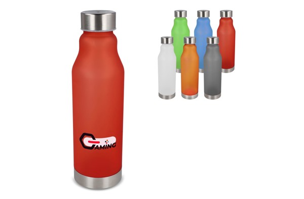 R-PET bottle frosted 600ml - Ecru / Black
