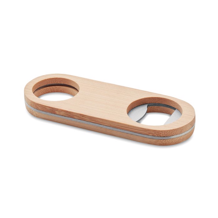 MB - Oval Bamboo bottle opener Valbamper