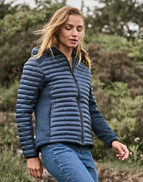 Ladies Hooded Outdoor Crossover Jacket - Space Grey / Grey Melange / 3XL