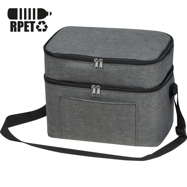 RPET Cooler bag with 2 compartments STELLA - Anthracite