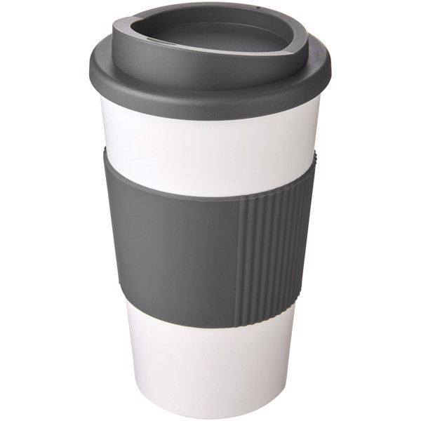 Americano® 350 ml insulated tumbler with grip - White / Grey