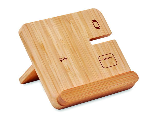 Boogar wireless charger, 15W, bamboo case
