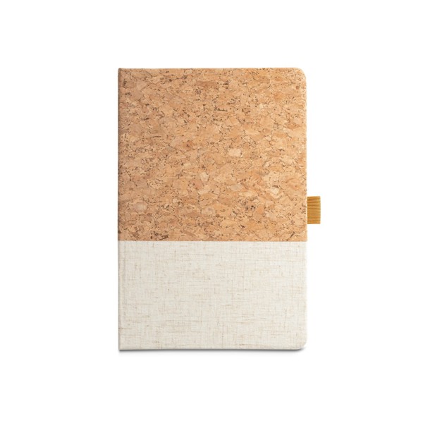 KLEE. A5 notebook in cork and linen with lined sheets - Light Natural