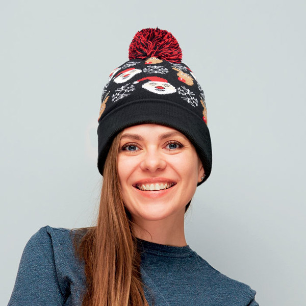Shimas Hat acrylic christmas beanie, 95g - Black