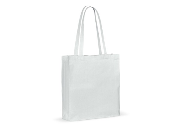 Recycled cotton bag with gusset 140g/m² 38x10x42cm - White