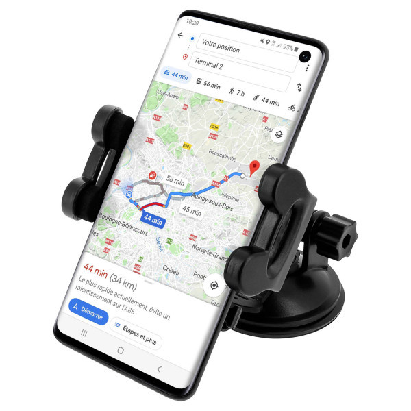 YUNIBA - SUPPORT VOITURE 3 EN 1 NOIR - POUR SMARTPHONE 6.9"