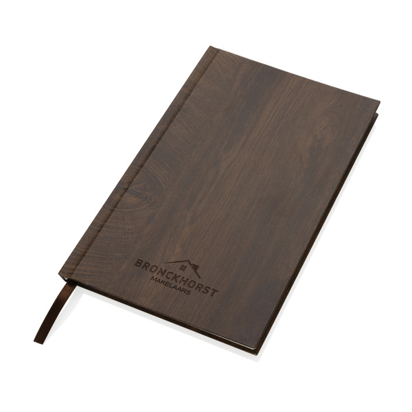Kavana wood print A5 notebook - Dark Brown