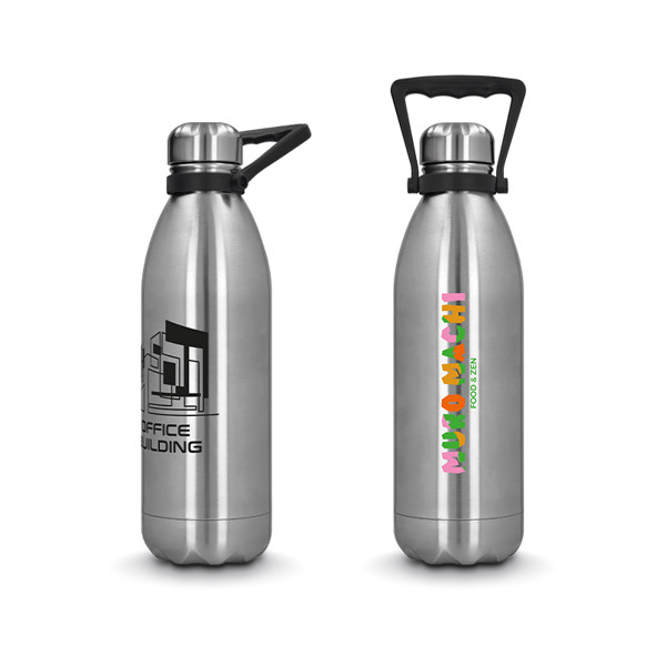 BOUTEILLE GOURDE 1,5 L ISOTHERME DOUBLE-PAROI INOX AVEC POIGNEE