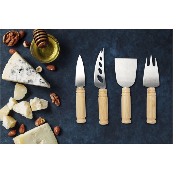 Cheds 4-piece bamboo cheese set