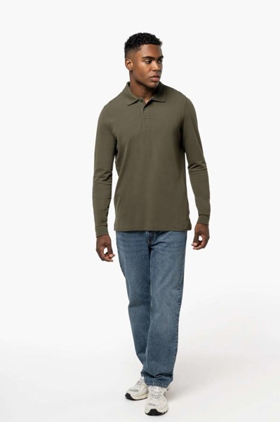 Muška polo majica dugih rukava - Light Royal Plava / 2XL