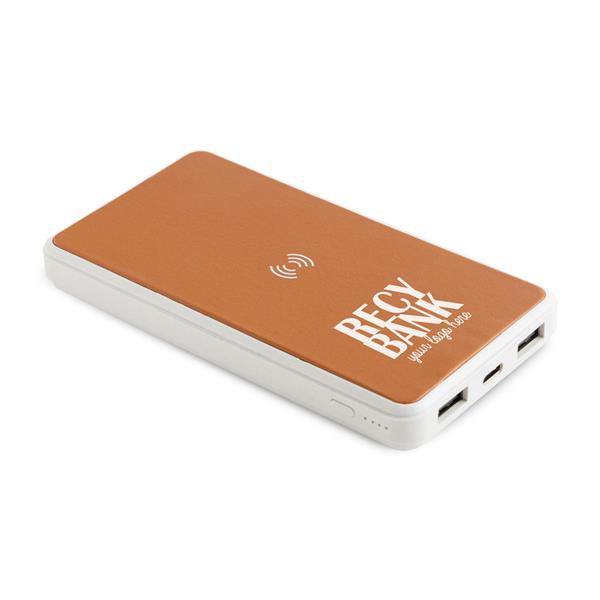 Power Bank Sem Fios Em Abs E Pu Reciclados 8000Mah