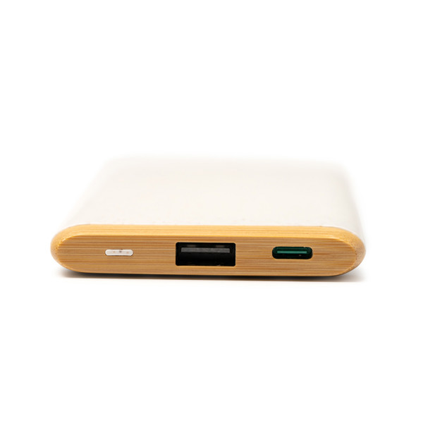 Custom wheat fiber and bamboo power bank 5000 mAh with charge indicator