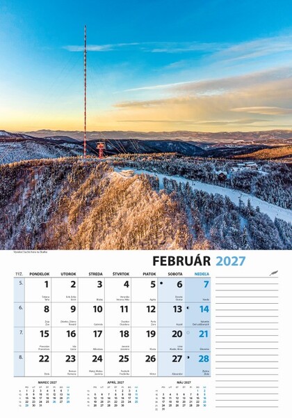 Nástenný Kalendár Slovensko Z Výšky 2027