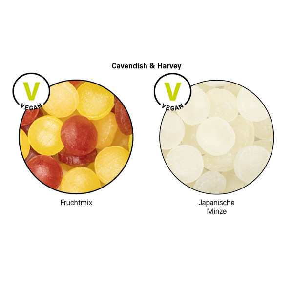 Bonbonglas Mini, Papier-Etikett, Mini Bonbons Fruchtmix | Cavendish & Harvey Mini Bonbons Fruchtmix, 30 g