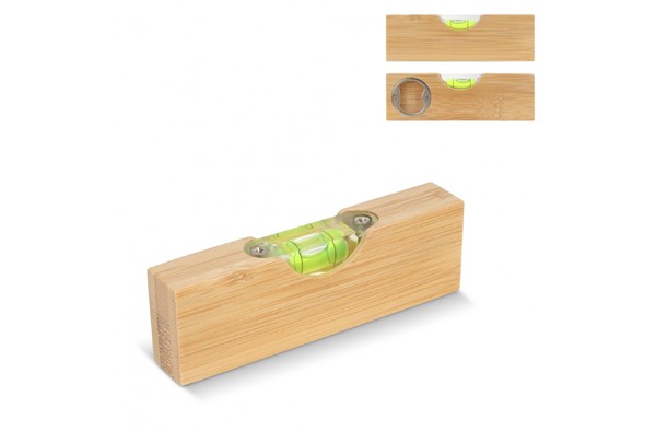 Bottle opener spirit level bamboo