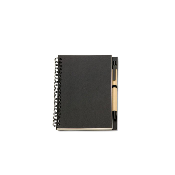B6 Recycled notebook with pen Bloquero - Black