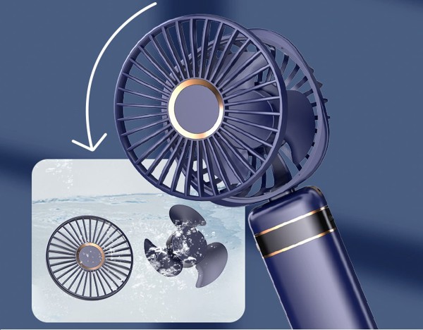 Mini fan with LED display - WHITE