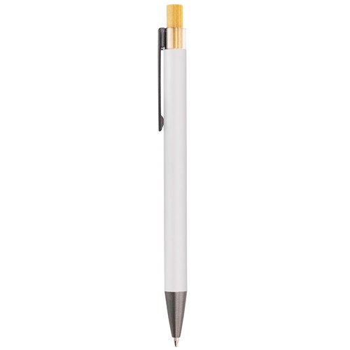<p>STYLO EN ALUMINIUM/BAMBOU “NOAM”</p> - Blanc