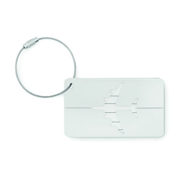 Fly Tag aluminijasta oznaka za prtljago, 75x45 mm - Matt Silver