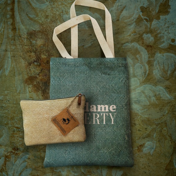 Sac reverso jute TOPDAY - JAUNE