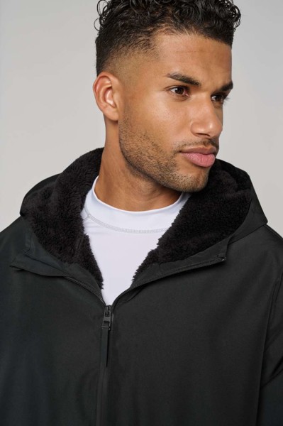 Unisex Sherpa-Lined Long Parka - Black / 2XL/3XL