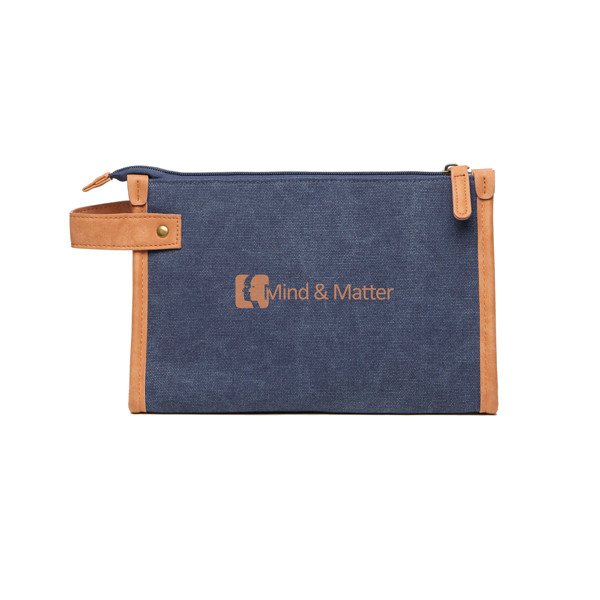 VINGA Trousse de toilette en toile recyclé GRS Bosler - Bleu Marine