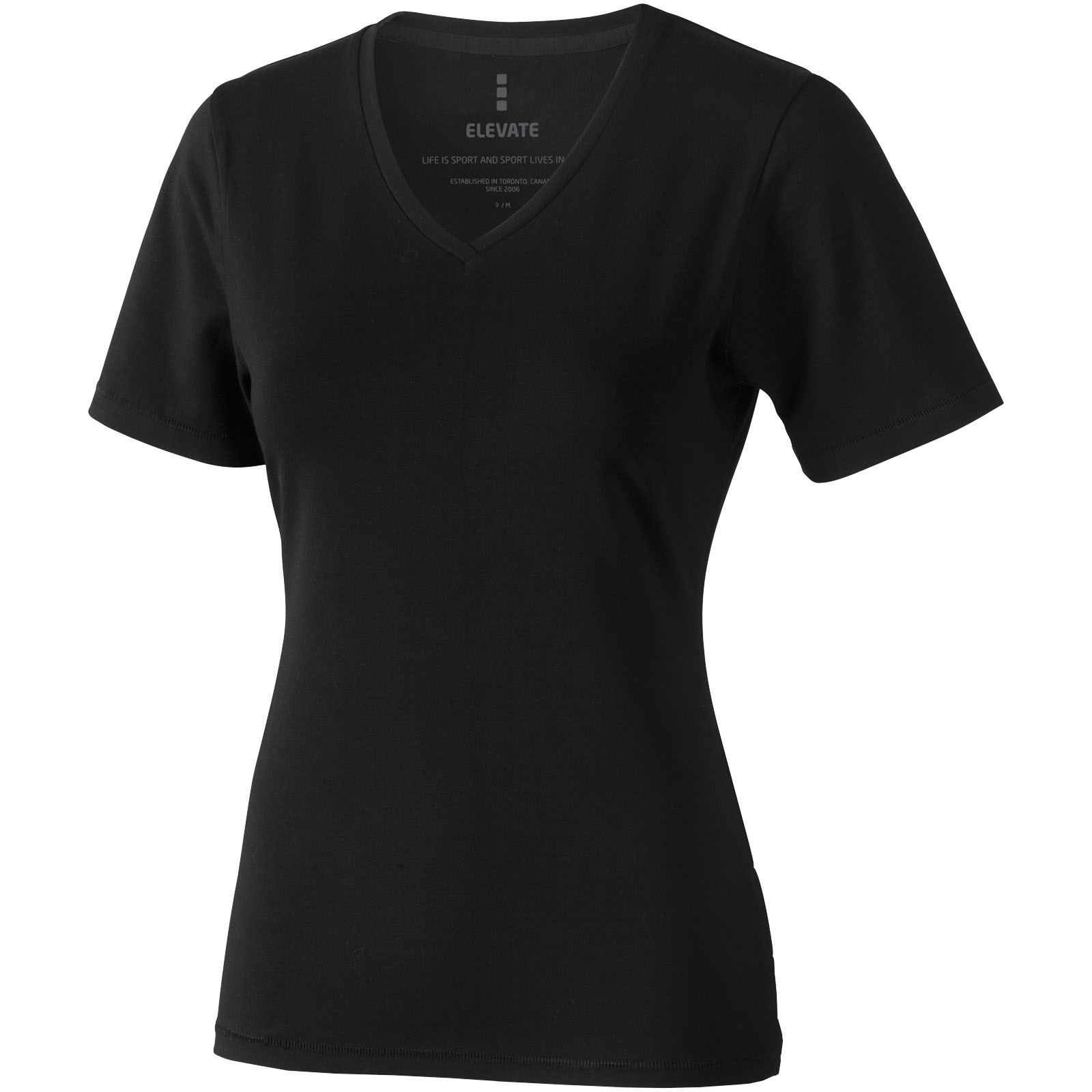 Kawartha short sleeve women's GOTS organic V-neck t-shirt - Solid Black / XS