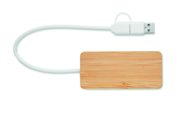 Bamboo USB 3 ports hub Hubbam