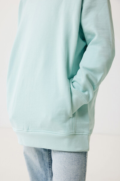 IQONIQ Yengo kids recycled cotton hoodie with sidepockets - Crushed Mint / 34