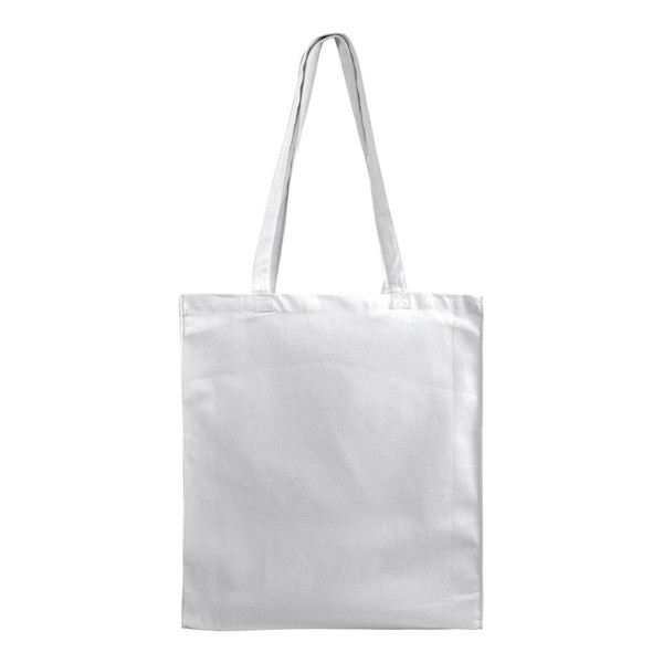 280 G/M2 Canvas Shopper Mit Seitenfalten, Lange Griffe - Weiß