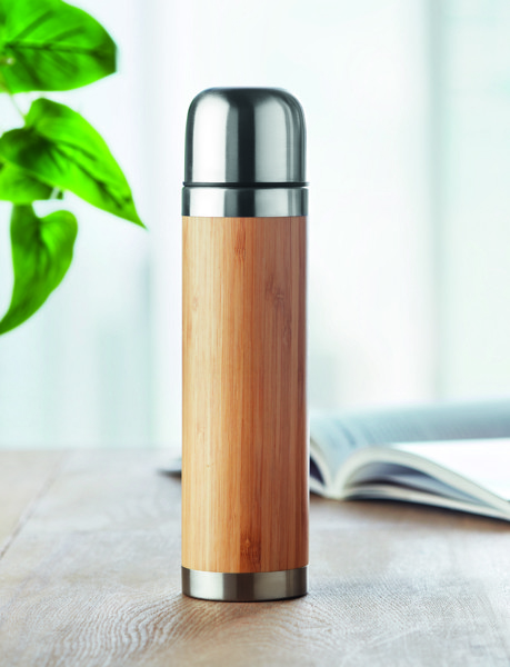 Chan Bamboo flask 400 ml, double wall steel