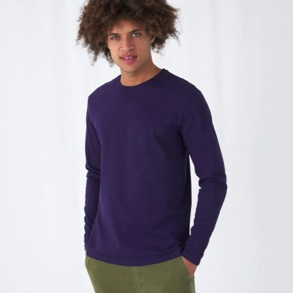 T-Shirt B&C #190 Lsl - 100% Algodão (Investindo Em Better Cotton) - Cinza Escuro / S